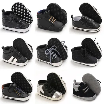 Meninos e bebés black series sapatos de crianças de Moda recém-nascido criança sapatos