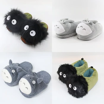 Meu Vizinho Totoro Cosplay Chinelos De Hayao Miyazaki Anime Kawaii Fairydust Brinquedo Poeira Elfos Negros Briquetes Elf Sapatos De Pelúcia