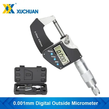  Micrômetro Digital Pinça de 0,001 mm Eletrônicos Fora do Micrômetro com Tela de LCD Medidor de Ferramentas de Medição 0-25/50/75/100mm