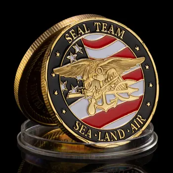 Militar Moeda Seal Team Lembrança Departamento da Marinha Colecionáveis Dom Coleção de Arte Banhado a Ouro EUA Militar Moeda