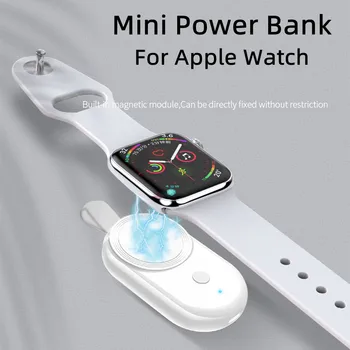 Mini Banco de Potência Para o Apple Relógio 1100mAh Magnético Powerbanks Para iWatch 7 SE 6 5 4 3 2 1 sem Fio Carregador Rápido de Encaixe Stand