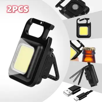 Mini Lanterna elétrica do DIODO emissor de Luz Portátil, Lanterna de Bolso Chaveiros USB Recarregável Para Acampar ao ar livre Luz Pequena saca-rolhas