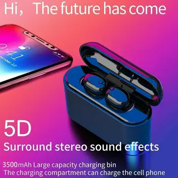 Mini Sem Fio Bluetooth 5.0 Fones De Ouvido Para Música, Esporte Fones De Ouvido True Bass Gêmeos Música Fones De Ouvido Estéreo Mic Handfree
