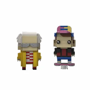 MOC Mini Personagens de desenhos animados Dr. Brown e Marty McFly Blocos de Construção do Kit Para de Volta para o Futuro Brickheadzalss Figuras de Presente de Natal