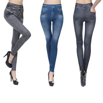 Moda Verão Fina Push-Up Perfeita Bolsos De Cintura Alta Aquecido Jeans Legging Mulher Elástica De Veludo Jeggings Calças Leggins Mujer