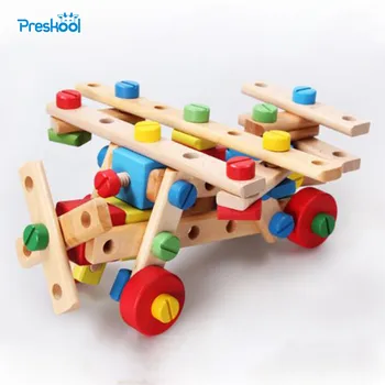 Montessori Bebê Brinquedos de Madeira, a Construção de modelos de Kits de Porca-combinação de Aprendizagem Pré-escolar Educacional de Formação Brinquedos Juguets