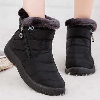 Mulheres Botas De Watarproof Ankle Boots Para O Inverno De Sapatos De Mulheres, Manter-Se Aquecido Neve Botines Feminino 2022 Luxo Zíper Inverno Botas Mujer