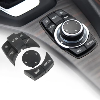 Multi-Media Botão Menu Tampa do Interruptor de Carro Console IDrive Controle de Botão de Ajuste Para o BMW 1 3 5 X1 X5 X6 Série Auto Acessórios de decoração