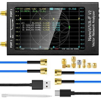 Nanovna-F V2 Analisador de Rede Vetorial de 50Khz-3Ghz Antena Analisador de HF VHF UHF VNA de 4.3 Polegadas Com 5000Mah