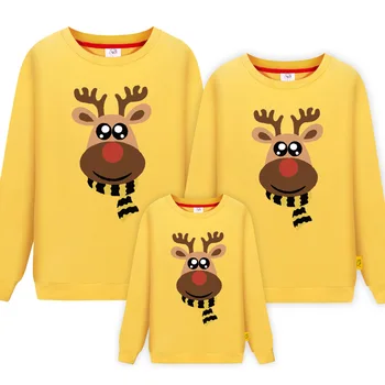 Natal Da Família T-Shirts Pai Mãe Filho Filha De Natal De Algodão Suéter De Natal Da Família Pijama Família Roupa Combinando