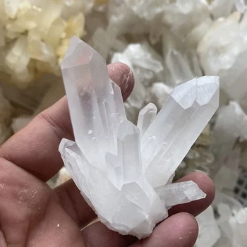 Natural De Belo Cristal Branco Cluster De Quartzo Incolor Minério Cru Cura Cristais De Mineral Ponto De Amostra De Decoração De Casa De Artesanato Enfeites