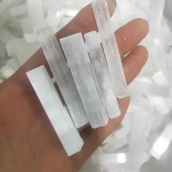 Natural Selenita Cristal de Quartzo Varas de Cristal de Quartzo Natural das Microplaquetas de Pedras e Minerais Amostra De Ar Limpeza