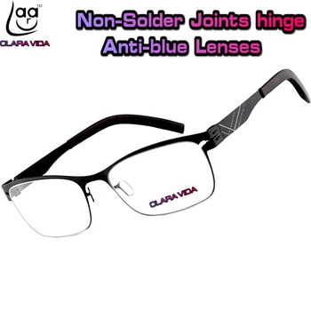 Nenhum parafuso Ultra leve, design de aço inoxidável Anti Blu-ray ultravioleta-prova homens mulheres óculos de leitura +1 +1.5 +2 +2.5 +3