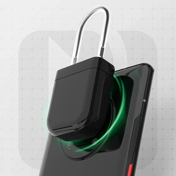 NFC Inteligente Cadeado compatível com Bluetooth Inteligente de Bloqueio do Telefone Móvel NFC Inversa da Fonte de Alimentação Sem Cartão de Porta Cadeado para Android