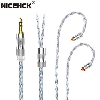 NiceHCK C8s-3 Atualização Fio de 8 núcleos de Prata Cobre Chapeado 3.5 mm 2,5 mm/4,4 mm MMCX/NX7/QDC/0.78 2 pinos Auricular Cabo para o CIEM MK3 Mojito