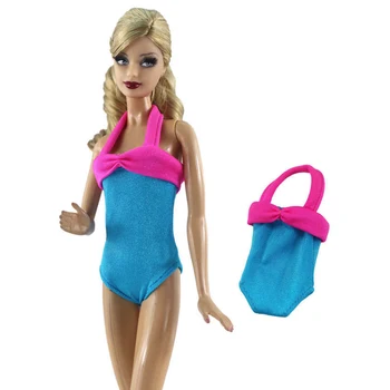 NK Oficial 1 Conjunto de Maiô Azul Praia Vestido de Verão de Moda Biquini moda praia para a Barbie 1/6 FR BJD Boneca, Acessórios de vestuário