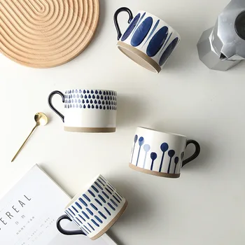Nordic taça de cerâmica caneca de café com alça de retro grande capacidade Japonesa de leite a água da caneca de café, copo de café de aveia copa do Presente