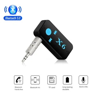 NOVA Atualização X6 5.0 Bluetooth Estéreo de Áudio do Receptor Transmissor Mini USB AUX de 3,5 mm Jack Carro Receptor Para Carro Kit Adaptador sem Fio