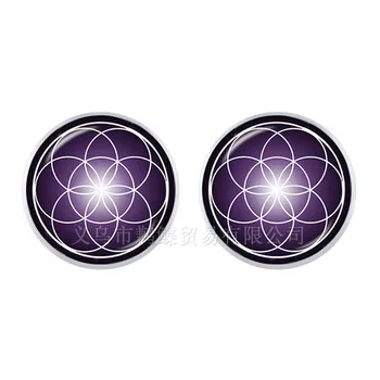 Nova OM Yoga Chave Brincos Clássico Chakra Mandala 12mm Cúpula de Vidro, Jóias Sagrada Geométrica Brincos Para Mulheres Meninas Dom