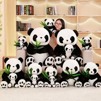 Novas Pelúcia Panda Brinquedos Animal Bonito de Pelúcia Boneca Mãe E Filho Brinquedo Presente para Crianças Amigos Meninas de Decoração de Casa de Presente de Natal WJ644