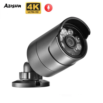 Novo 4K de 8MP Câmera do IP de Áudio Exterior POE H. 265 Onvf Metal Bala Home do CCTV 4MP Matriz de Cores de Visão Noturna da Câmera de Segurança