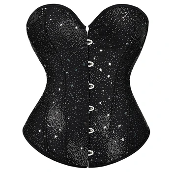 Novo Céu Estrelado Preto Sexy Vestido De Noiva Cintura Reunidos Espartilho Das Mulheres 