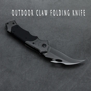 Novo outdoor garra de dobramento faca tática de alta dureza campo sobrevivência garra faca facão faca camping