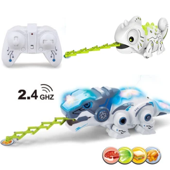 Novo RC Camaleão Lagarto de Estimação 2,4 G Inteligente Robô de Brinquedo para Crianças de Presente de Aniversário Engraçado Brinquedos de Controle Remoto de Répteis Animais