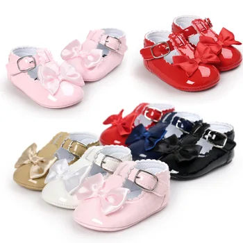 O bebê Meninas PU Sapatos Para a Primavera Outono Recém-nascido Lactente Criança Bonito Bling Sapatos de Berço de Bebê Mocassins, em Primeiro lugar, os Caminhantes TS140