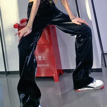O coreano streetwear de Moda feminina Couro PU Calças de Lápis, Calças Sexy Cintura Alta, Calças de roupas femininas