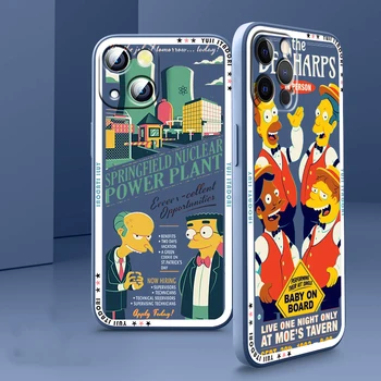 O líquido de Cobertura do cabo Disney Luxo Simpsons Caso de Telefone Para o iPhone da Apple 14 13 12 11 Mini XS Pro Max X XR 8 7 SE de 2020 Armadura