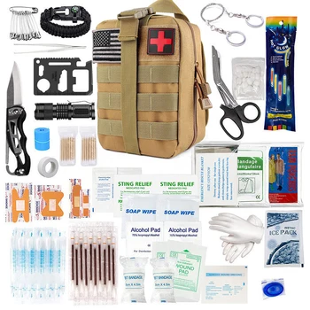 O mais novo Kit de Sobrevivência Kit de Primeiros Socorros 165PCS Atualizado Exterior de Emergência Kit de Sobrevivência de Engrenagem Suprimentos Médicos Tático Saco do Malote de Segurança