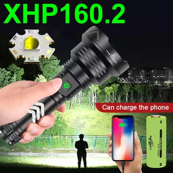 O mais novo XHP160.2 Potente Lanterna Led 18650 Lanterna Xhp90 Xhp70 Recarregável Tática Flash De Luz De Acampamento De Caça Lanterna