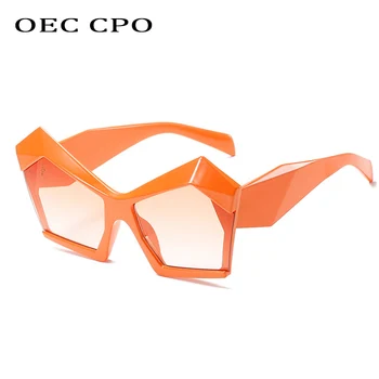 OEC CPO Vintage olho de Gato Mulheres de Óculos de sol Retro Óculos Laranja Óculos Feminino Tons Punk Óculos de Sol das Senhoras Marca de Designer