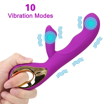 OLO 10 Modos de Motores Duplos Vibrador Coelho Vibrador Brinquedos Sexuais para as Mulheres do Ponto G Clítoris Estimulador Feminino Masturbadores Sex Shop