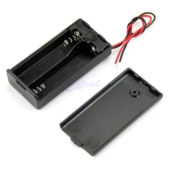 OOTDTY de Plástico Rígido de Armazenamento Titular Caso Box Para 2 3 4 X AA Bateria Com Fio Leva