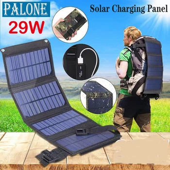 PALONE 29W Folding Painel Solar Portátil USB Carregador Solar, do Porto da C.C. Impermeável ao ar livre Acampamento de Viagens o Painel Solar para iPad Telefone