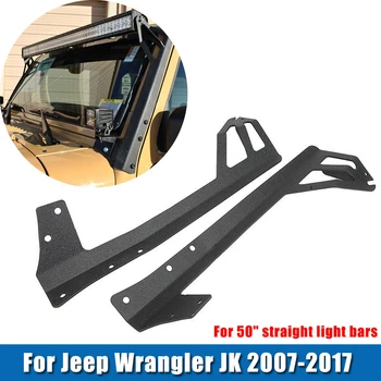 Para 50 polegadas Reta Barras de Luz LED Suporte de Titular para Jeep Wrangler JK para o período 2007-2017 UM pilar de pára-brisa, Luz, Barra de Suporte