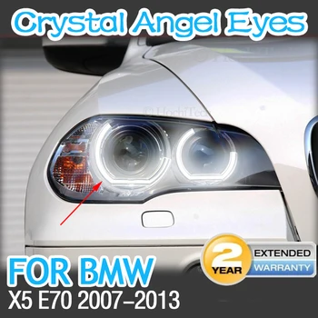 para a BMW X5 E70 E 70 2007-2011 DTM M4 Estilo da Forma em Ferradura Branco + Amarelo Cor do Dia do DIODO emissor de Luz de Cristal Olhos de Anjo Halo Kit anéis