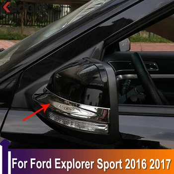 Para Ford Explorer Sport 2016 2017 ABS Cromado Porta Lateral Traseira Moldura de Espelho Retrovisor exterior Eléctrico Tampa Guarnição Acessórios de Etiqueta do Carro