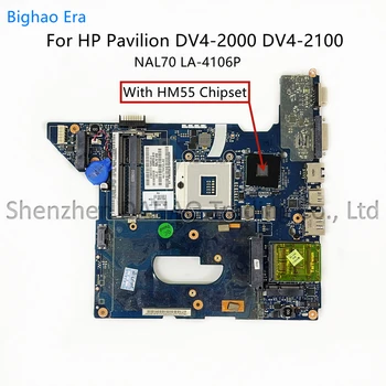 Para HP Pavilion DV4-2000 DV4I DV4 Laptop placa-Mãe Com Chipset HM55 memória DDR3 NAL70 LA-4106P placa-mãe 590350-001 590350-501