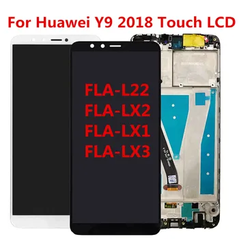 Para Huawei Y9 2018 Lcd FLA L22 LX1 LX2 Com o Toque conjunto do Digitador da Tela Desfrutar de 8 Plus Visor