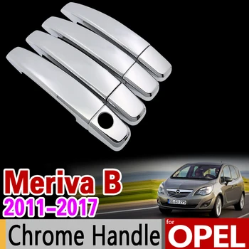 para Opel Meriva B 2011-2017 Chrome Lidar com Tampa Guarnição Conjunto de Vauxhall 2012 2013 2014 2015 2016 Acessórios do Carro Adesivo de Carro Estilo