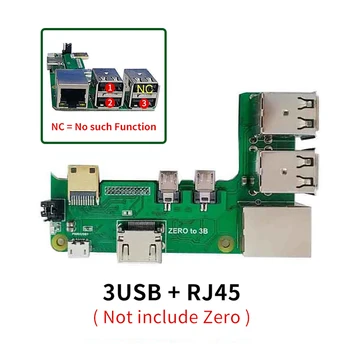 para Raspberry Pi Zero 2w para 3B/4 Adaptador de Interface de Zero a Pi3/Ps4 Placa de Expansão Pi0 HUB USB RJ45 CHAPÉU