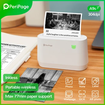 PeriPage Portátil Térmica Impressora Bluetooth A9S 304dpi Térmica Fotos Fatura Mini Impressora para IOS Android Telefone Móvel