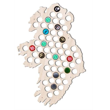 Personalizado Irlanda Cerveja Cap Mapa Irlandês Sinal de Madeira Pendurado Mapa de Melhores Homens Presentes Irlanda Cerveja Cap Titular Cerveja Cap Placa de vídeo