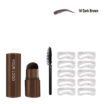 Personalizado Sobrancelha Carimbo de Moldar o Kit Professional Eye Brow Gel Carimbo Kit de Maquiagem com 10 Reutilizáveis Estêncis da Sobrancelha Sobrancelha Pincéis