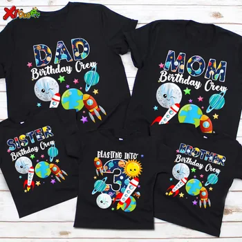 Planeta Alienígena Família Roupa Combinando Roupas Tshirt De Crianças Astronauta Aniversário Camisa Personalizada Espaço Para Festa De Meninos Vestuário Roupa De Verão