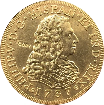 Portugal 1737 8 Escudos ou Philippe V cópia da moeda