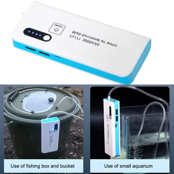 Portátil Tanque de Peixes de Oxigênio, Bomba de Aquário de Oxigênio, Bomba de Ar USB Silencioso Compressor de Ar Mini Aerador de Pequeno Oxigenador com Lanterna